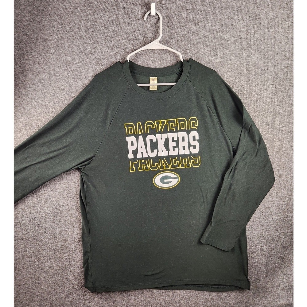 NFL Team Apparel Green Bay Packers Long Sleeve Sleep Shirt Green XL